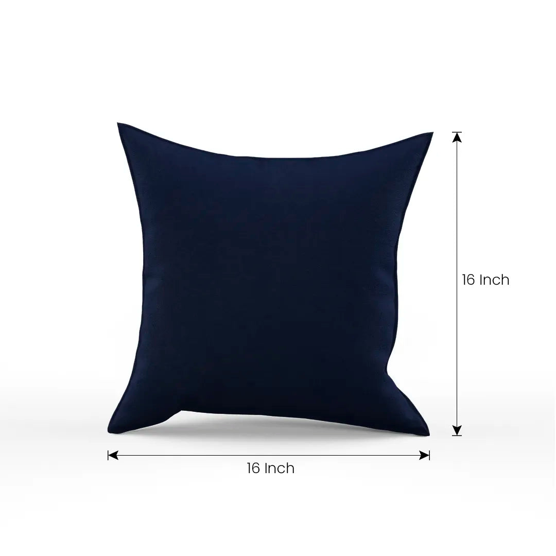 Cotton Velvet Navy Flange Pillow Cover