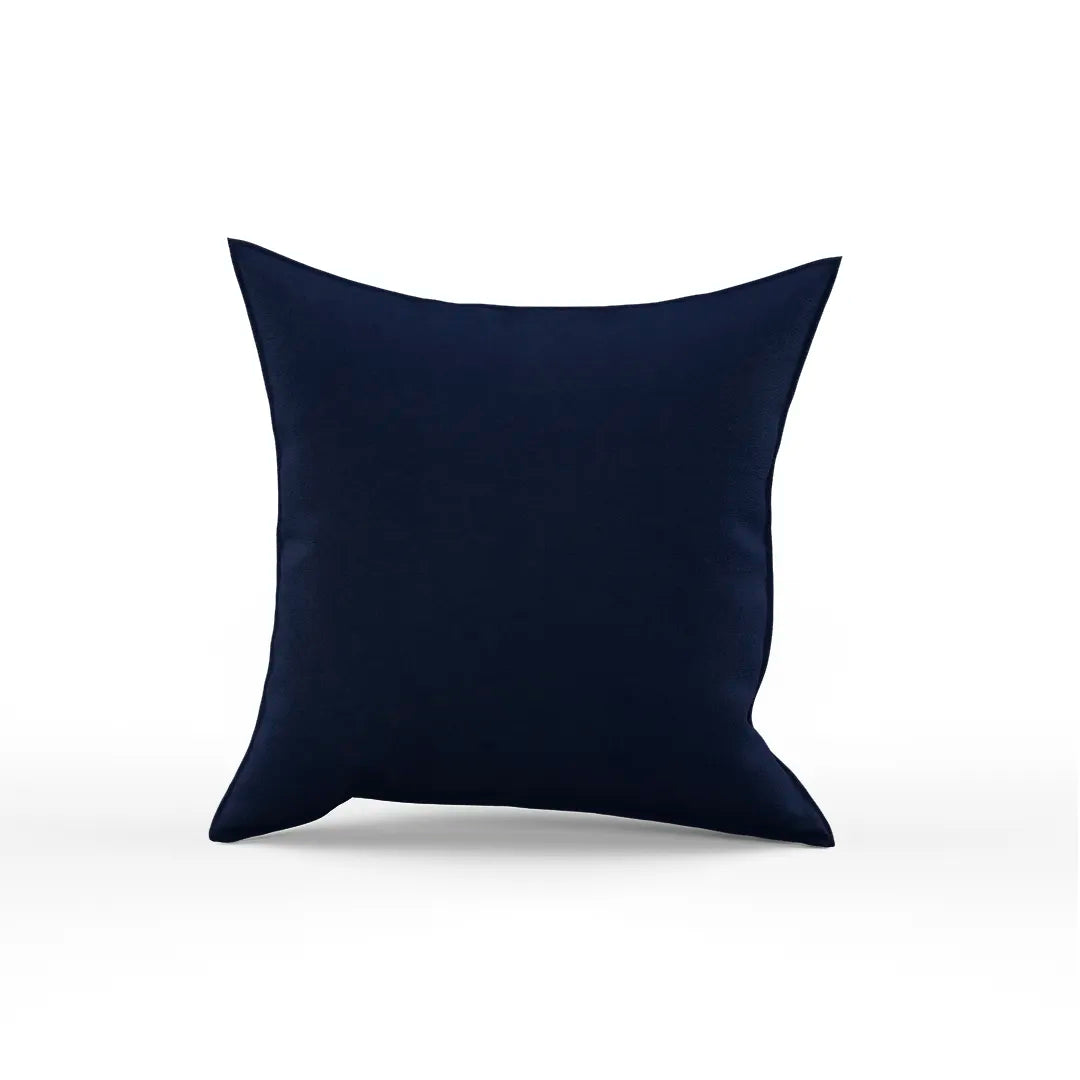 Cotton Velvet Navy Flange Pillow Cover
