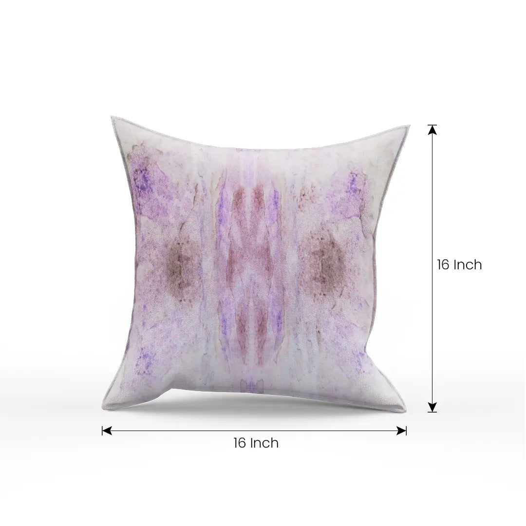 Kalos Poly Satin Purple and White Marble Design Pillow Cover