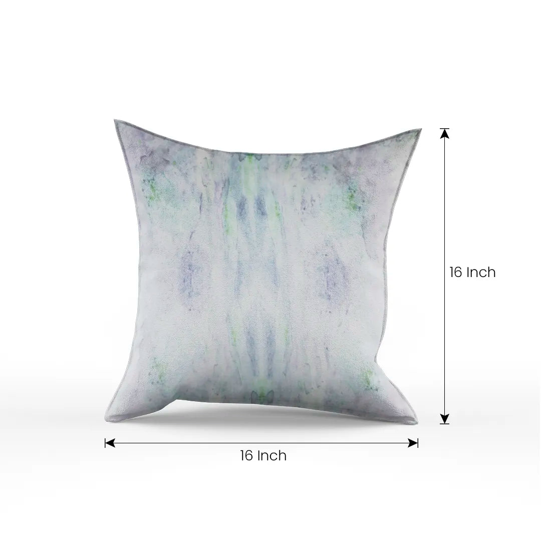 Kalos Poly Satin Green and White Marble Design Pillow Cover