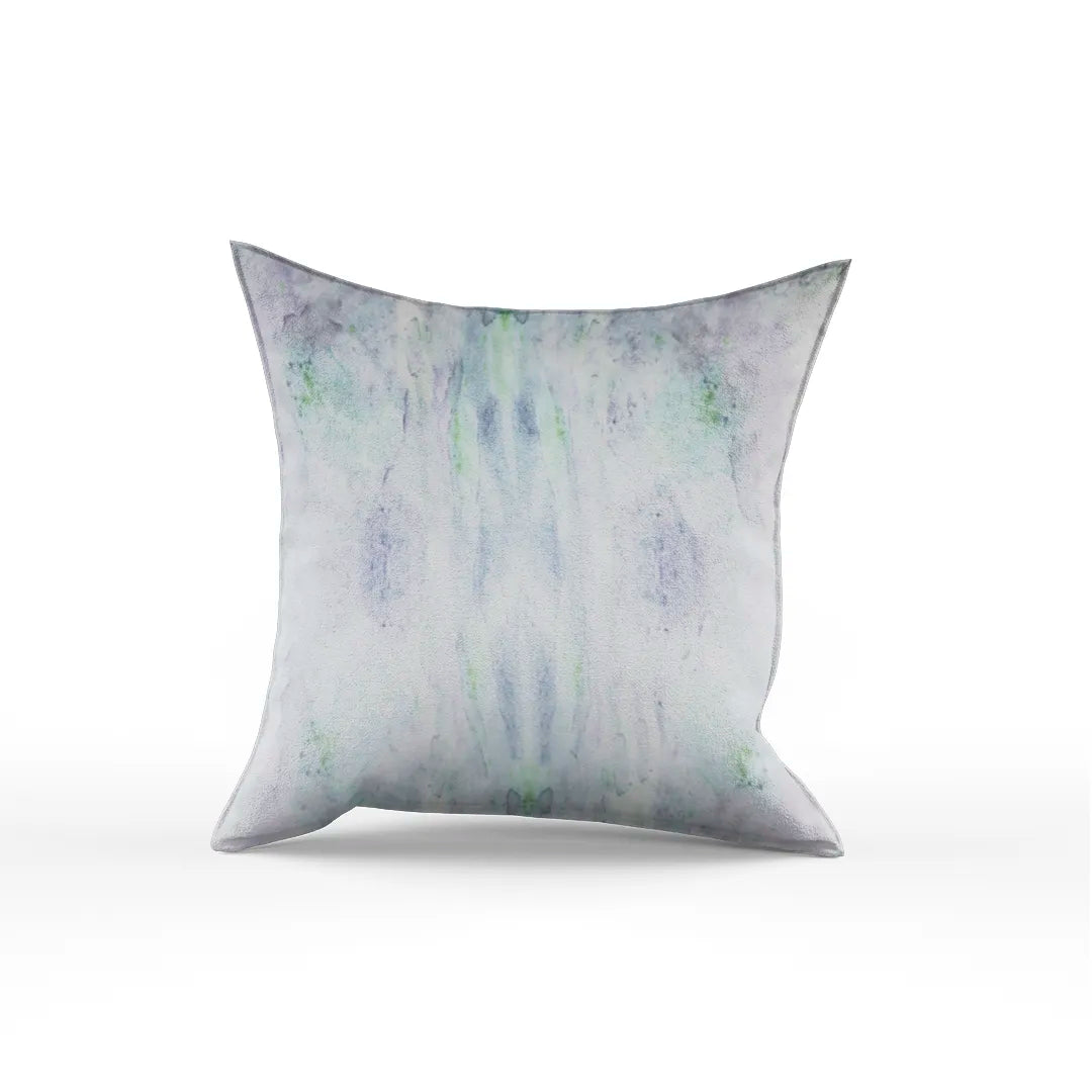 Kalos Poly Satin Green and White Marble Design Pillow Cover