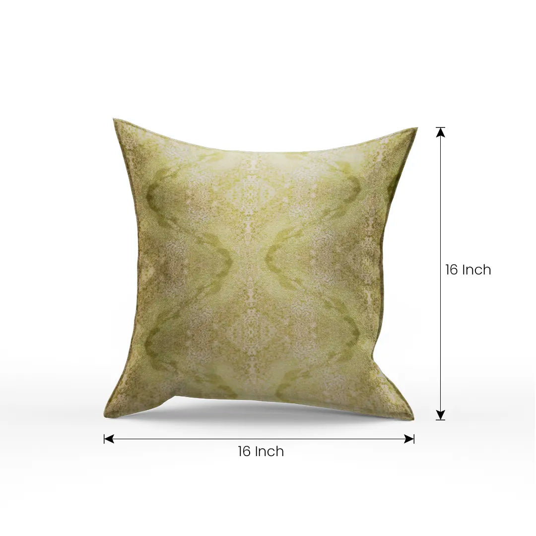 Kalos Poly Satin Olive Green Digital Printed Pillow Cover