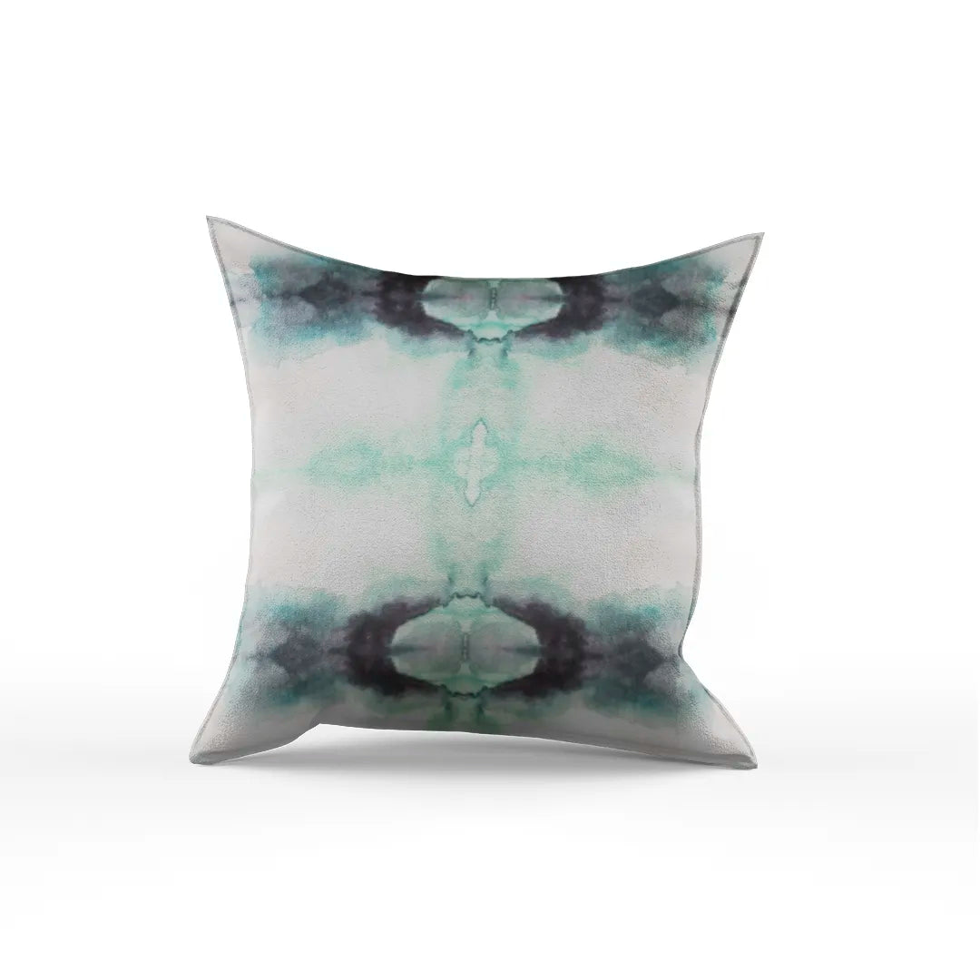 Kalos Silk Aqua and Seafoam Digital Printed Pillow Cover
