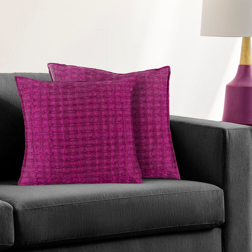 LuxeLife Rutledge Pillow Cover - Elegant Plum Woven Polyester