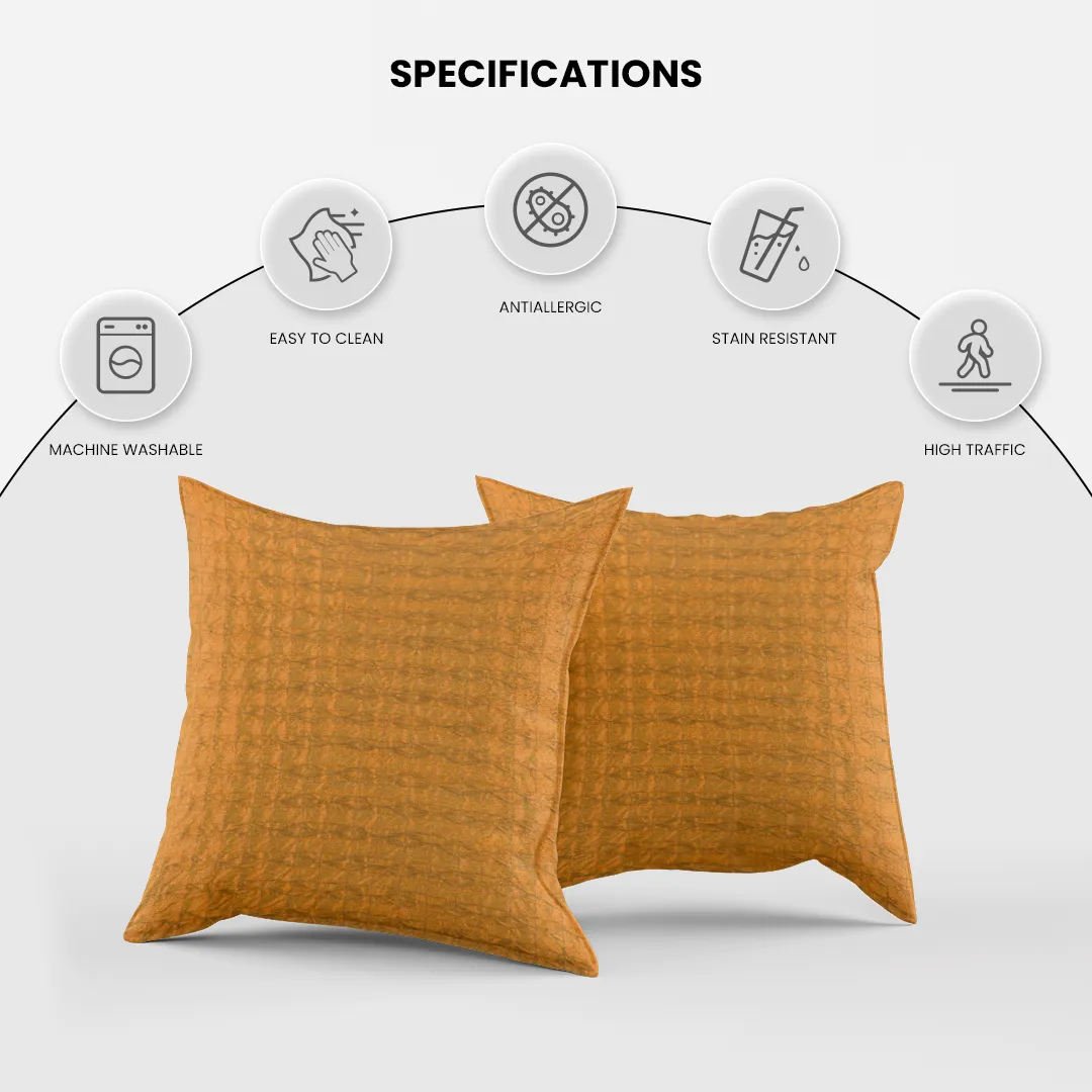 LuxeLife Rutledge Pillow Cover - Elegant Mustard Woven Polyester Pillow Cover