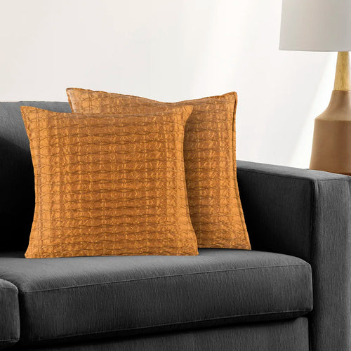 LuxeLife Rutledge Pillow Cover - Elegant Mustard Woven Polyester Pillow Cover