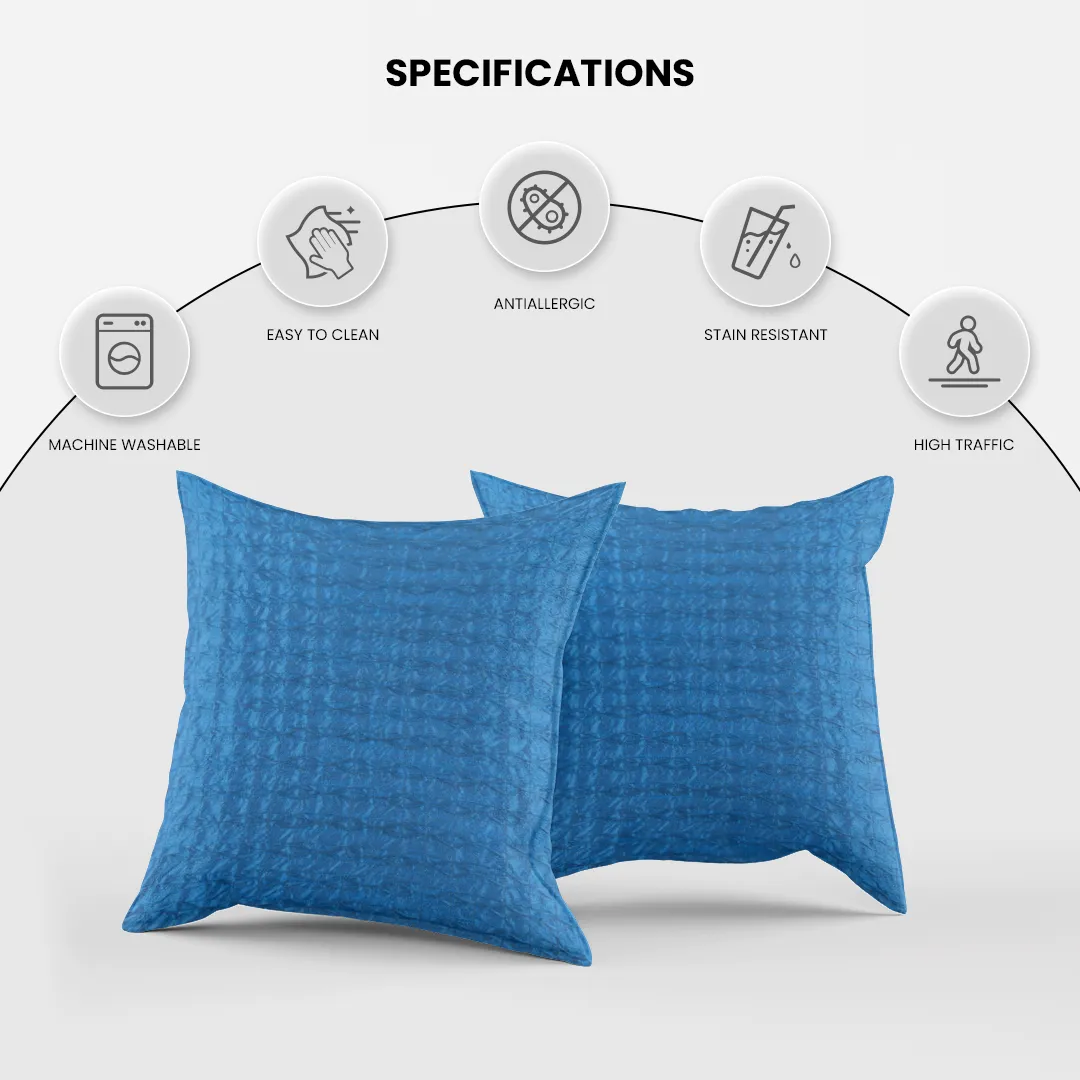 Luxe Life Rutledge Pillow Cover - Elegant Blue Woven Polyester