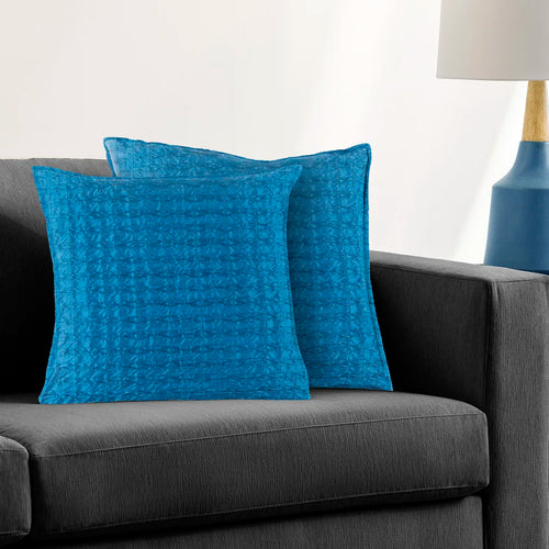 Luxe Life Rutledge Pillow Cover - Elegant Blue Woven Polyester