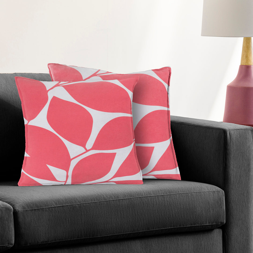 Somerset Cotton Pink and Light Gray Pillow Cover