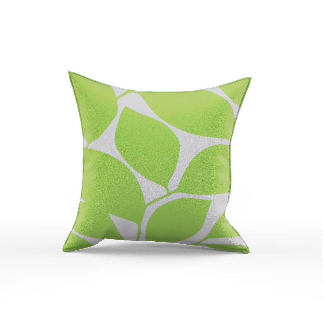 Somerset Cotton Gray & Green Screen Printed Pillow Cover