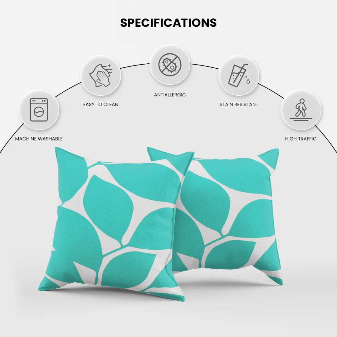 Somerset Cotton Gray & Seafoam Screen Printed Pillow Cover