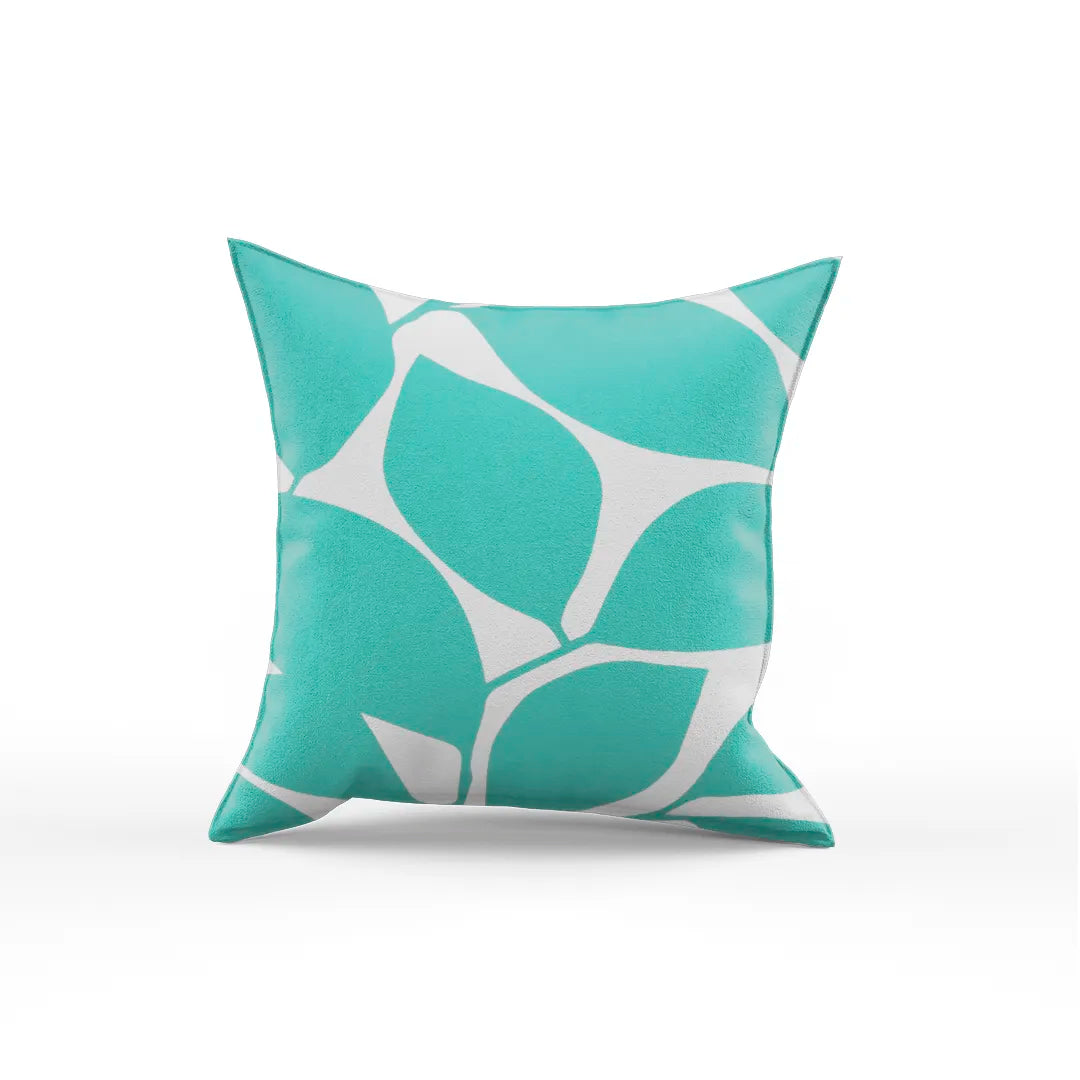 Somerset Cotton Gray & Seafoam Screen Printed Pillow Cover