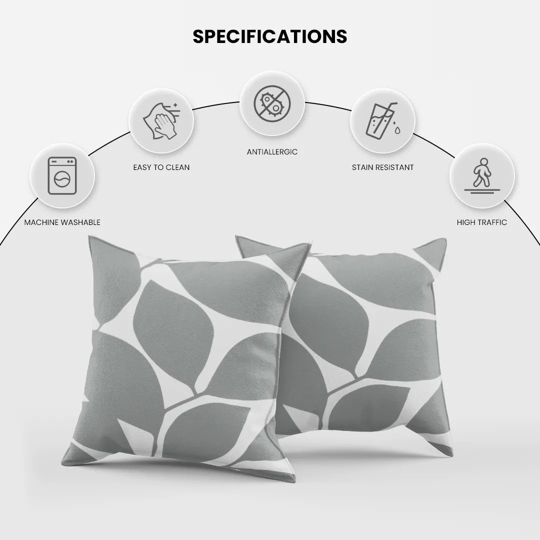 Somerset Cotton Gray & Slate Screen Printed Pillow Cover