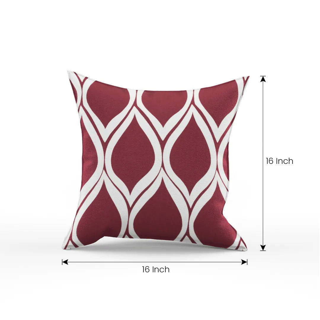 Somerset Cotton Red and Gray Screen-Printed Pillow Cover