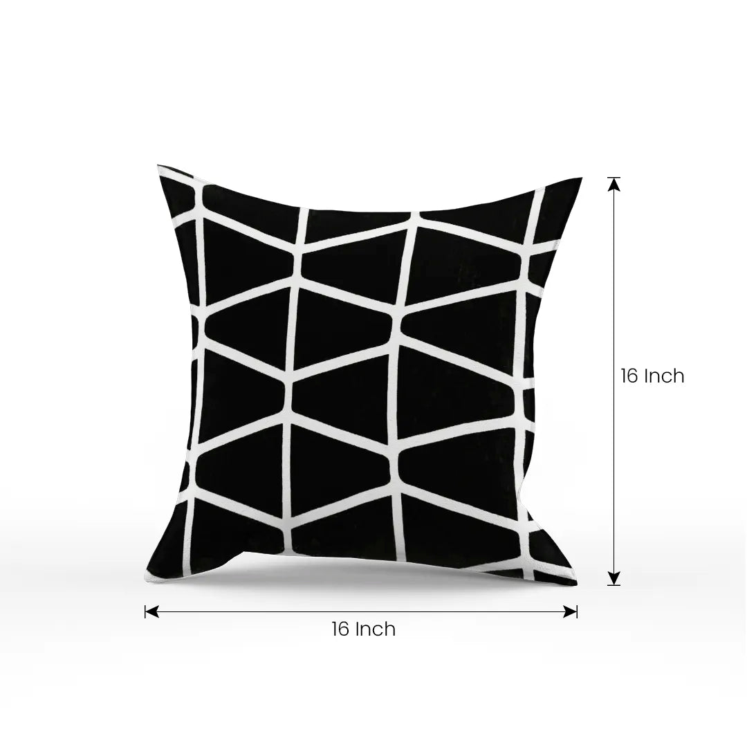 Somerset Cotton Black and White Screen Printed Pillow Cover