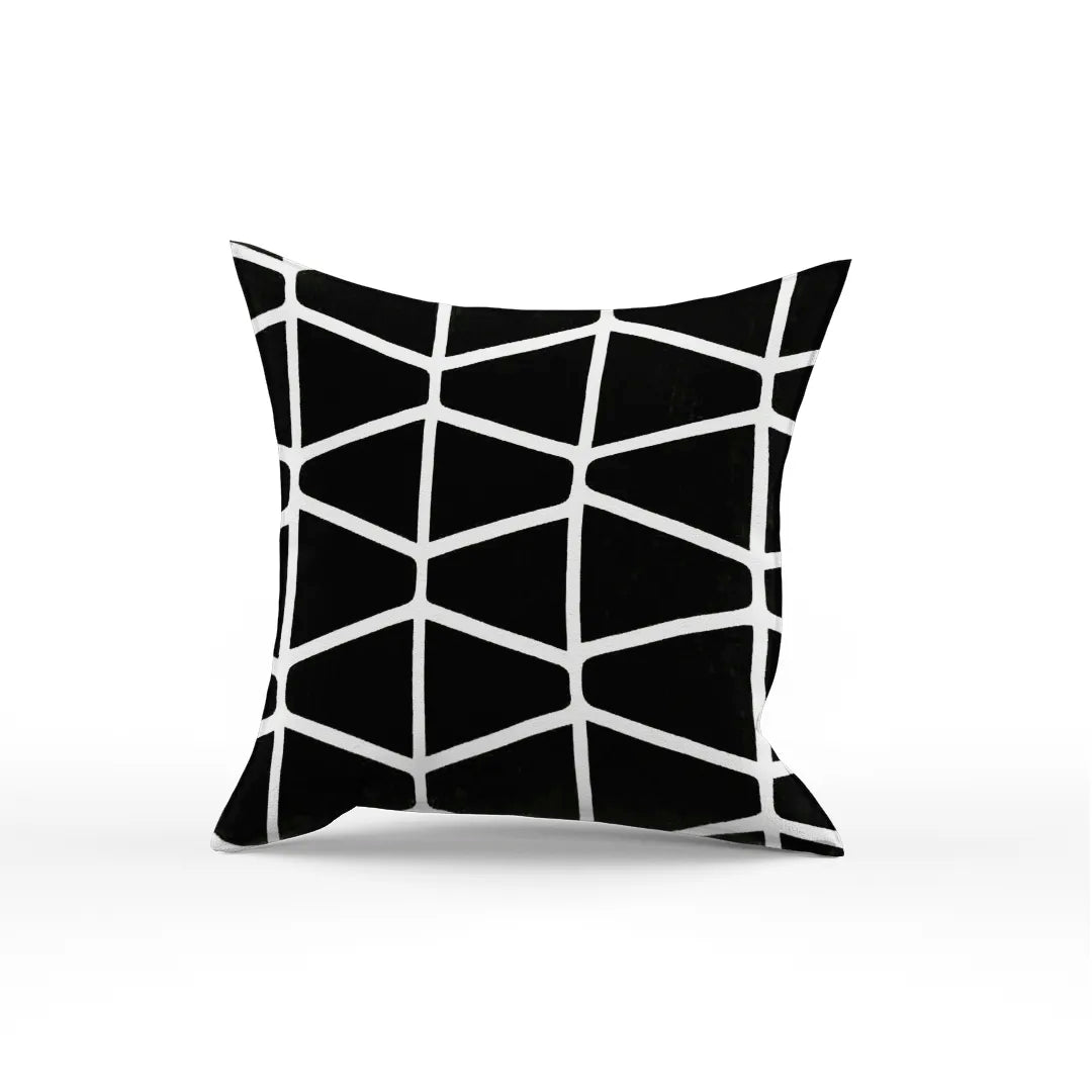 Somerset Cotton Black and White Screen Printed Pillow Cover