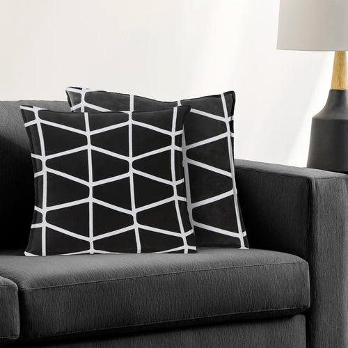 Somerset Cotton Black and White Screen Printed Pillow Cover