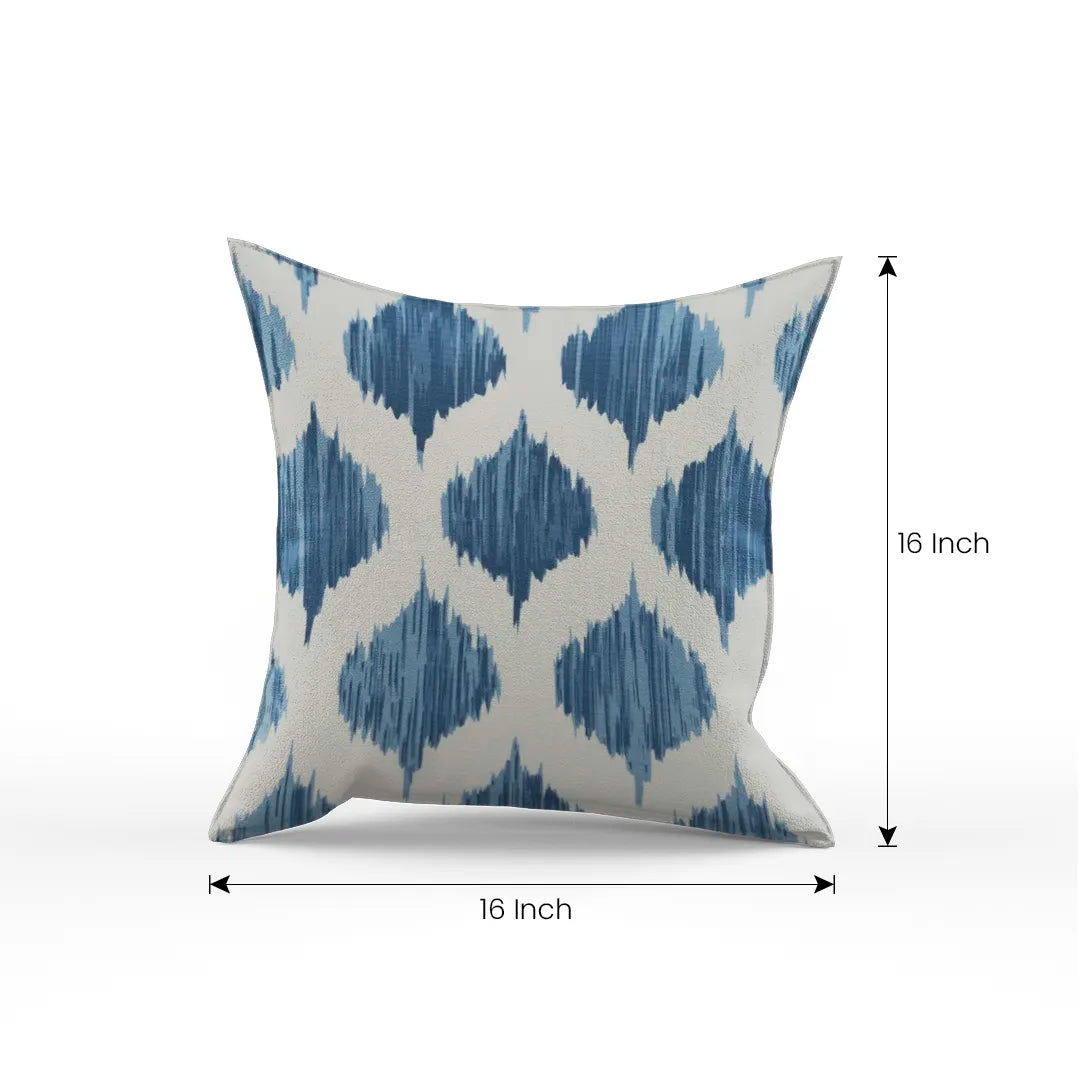 Ogee Cotton Blue and Beige Abstract Design Pillow Cover