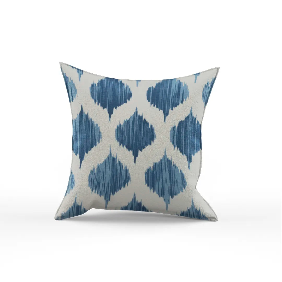 Ogee Cotton Blue and Beige Abstract Design Pillow Cover