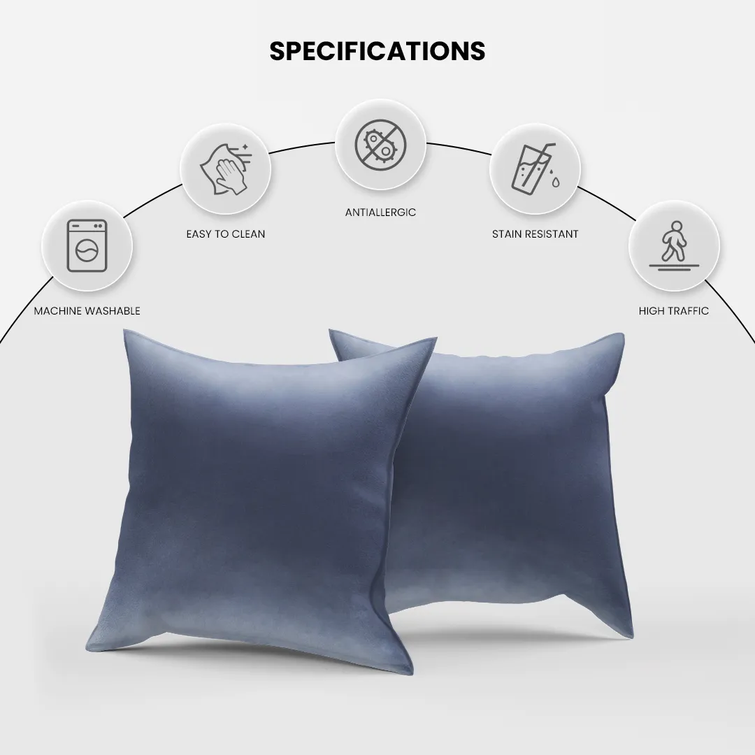 Tokyo Polyester Blue Pillow Cover