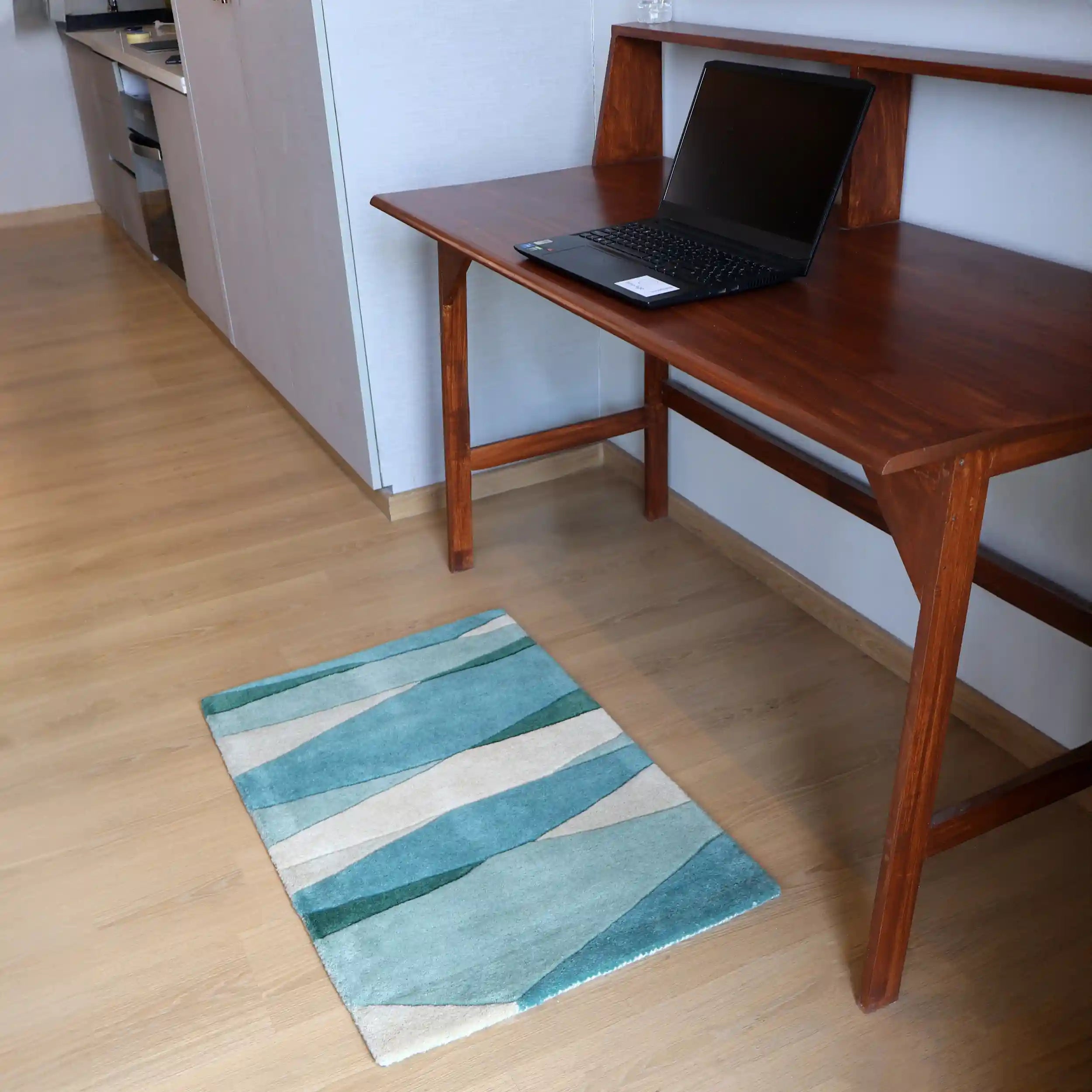 Hand Tufted Sage and Green Wool Rug