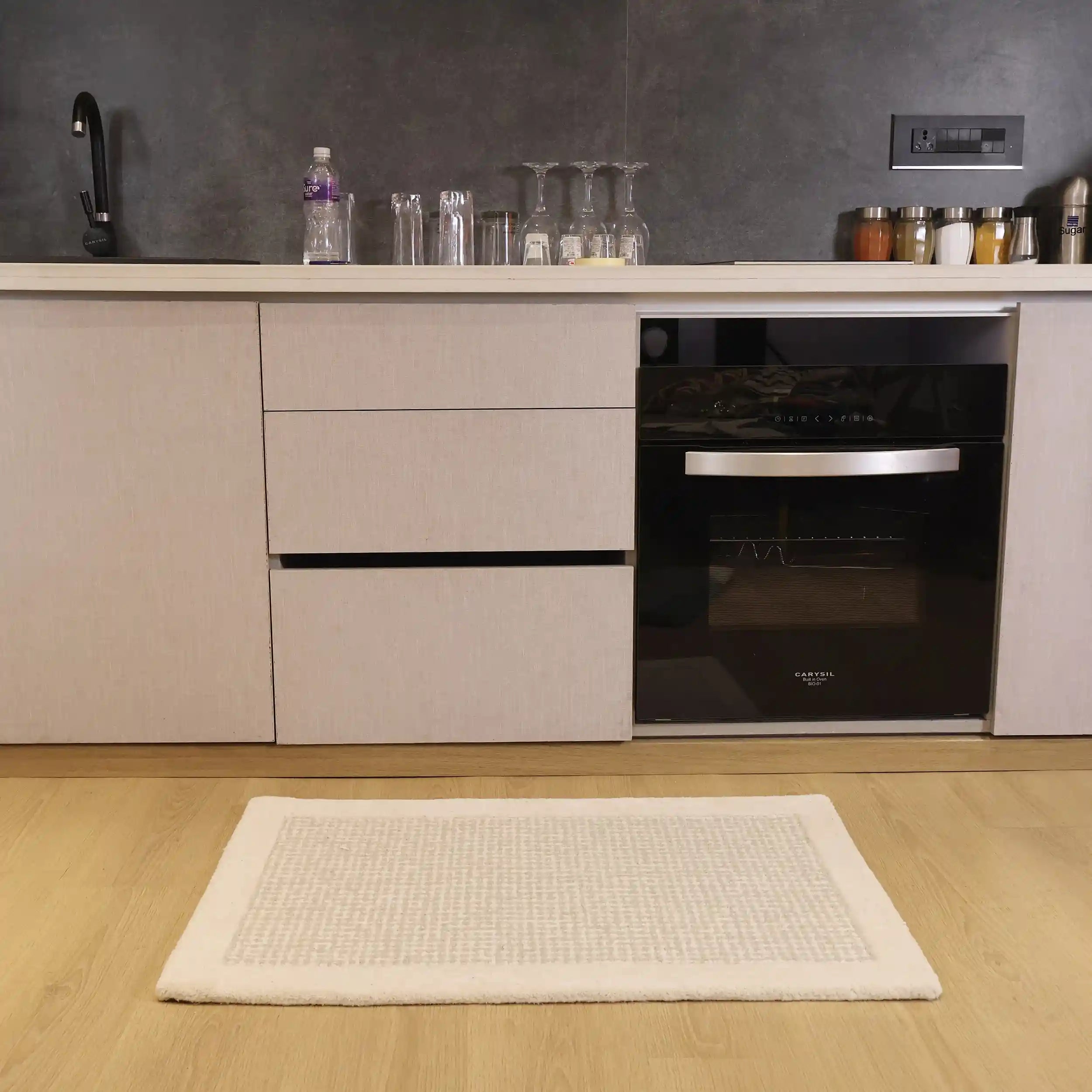 Hand Tufted Siena Cream and Gray Wool Rug