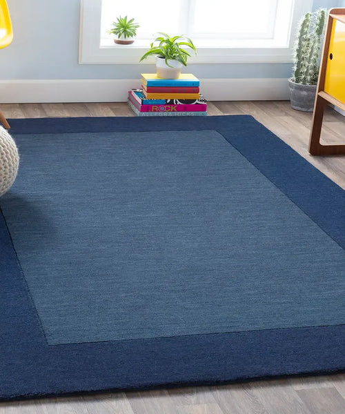 Hand Loomed Mystique Blue Wool Rug