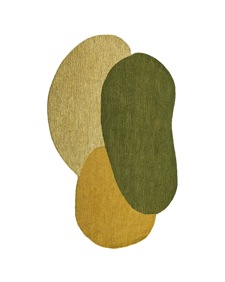 Olive Green &amp; Gold Design Area Rug
