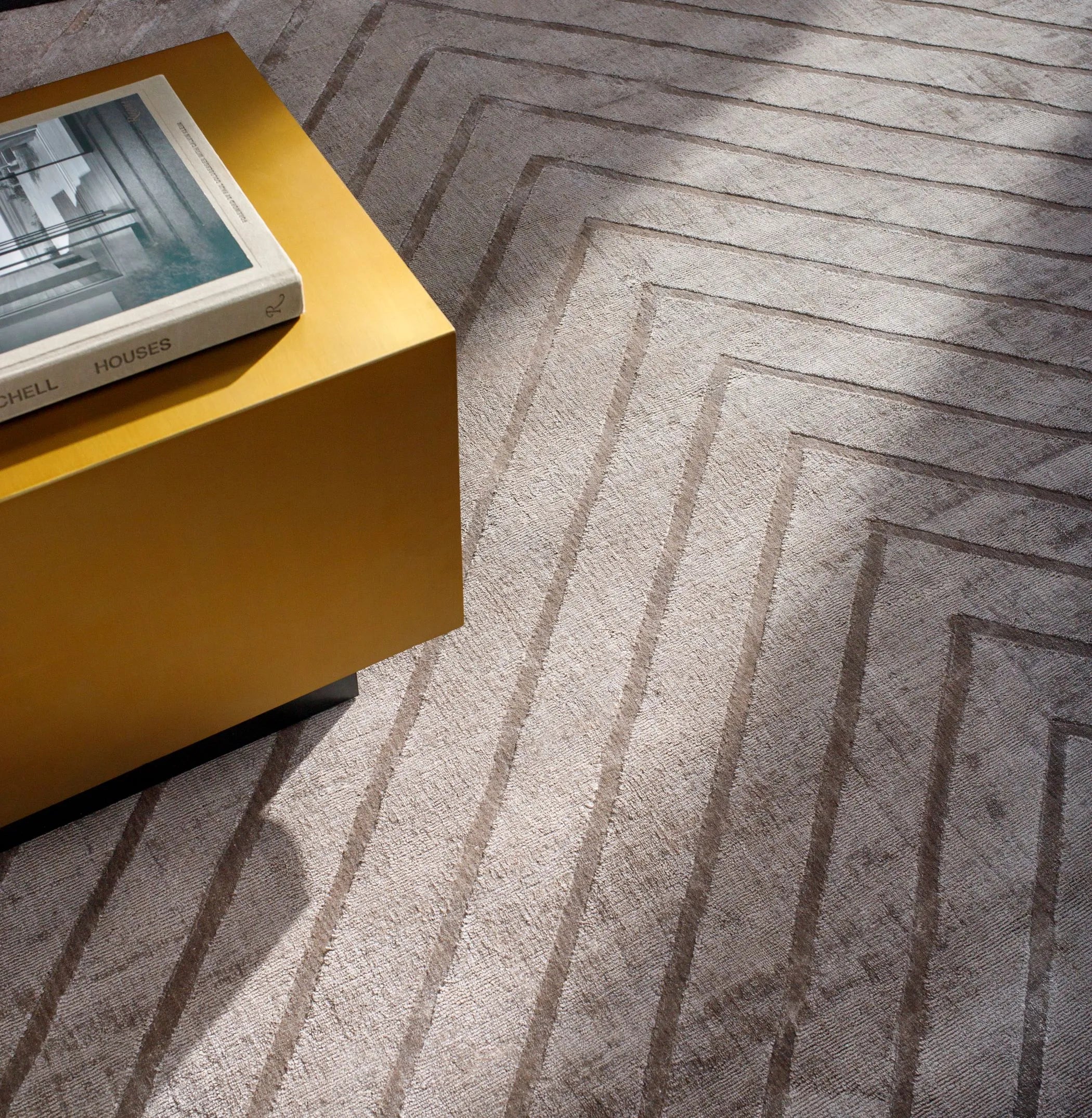 Hand Loomed Pier Brown Viscose Rug