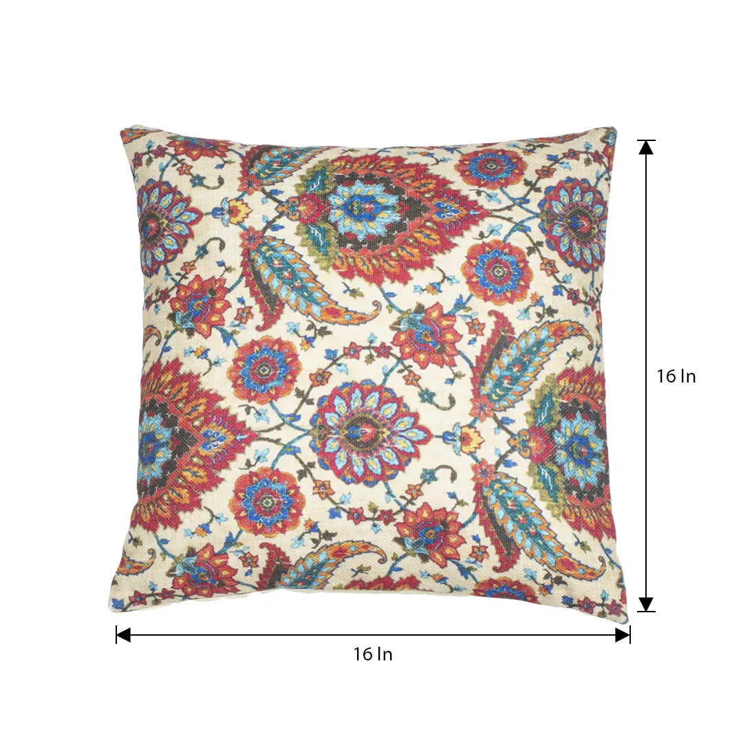 Digital Printed Floral and Paisley Cushion Cover