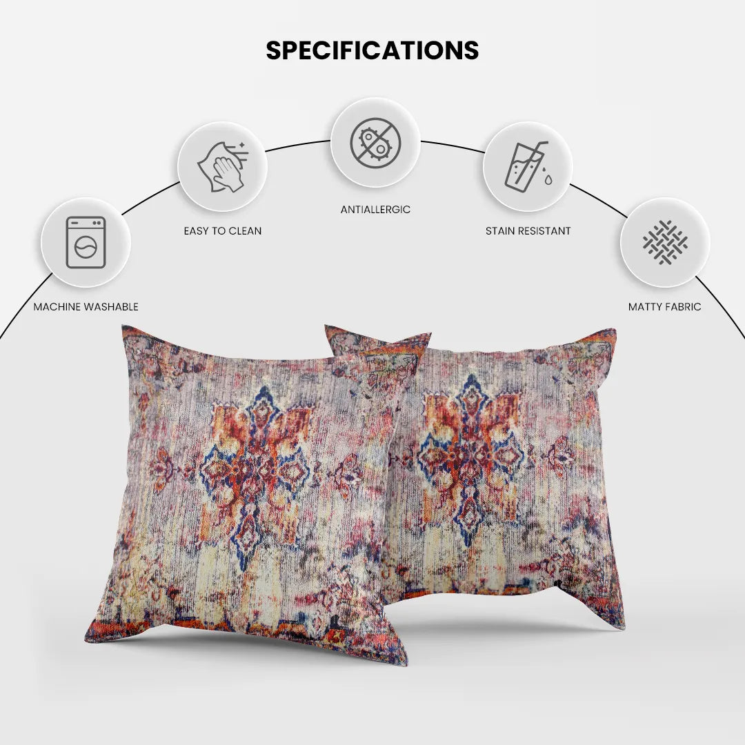 Floral and Geometric Motif Cushion Covers