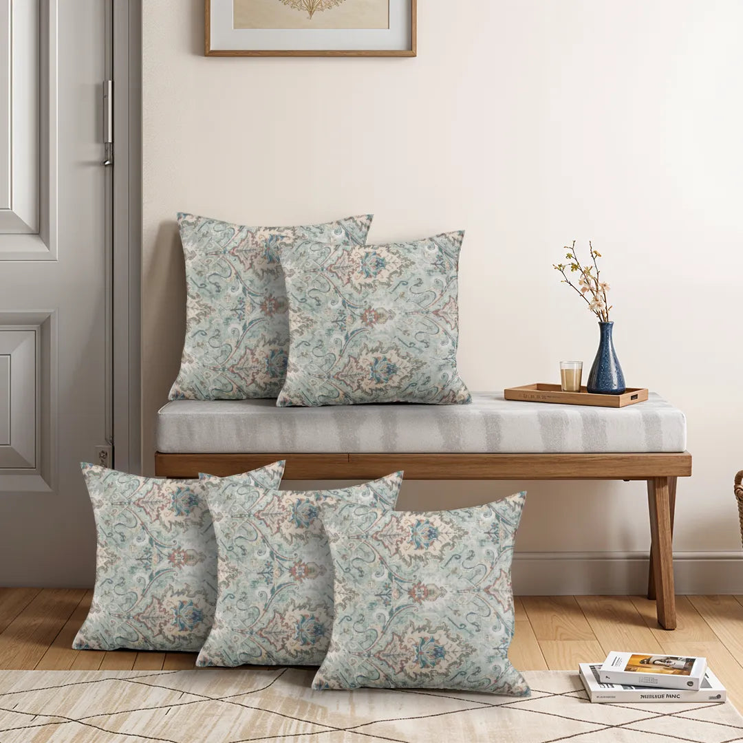 Ornate Floral and Damask Pattern Cushion Covers