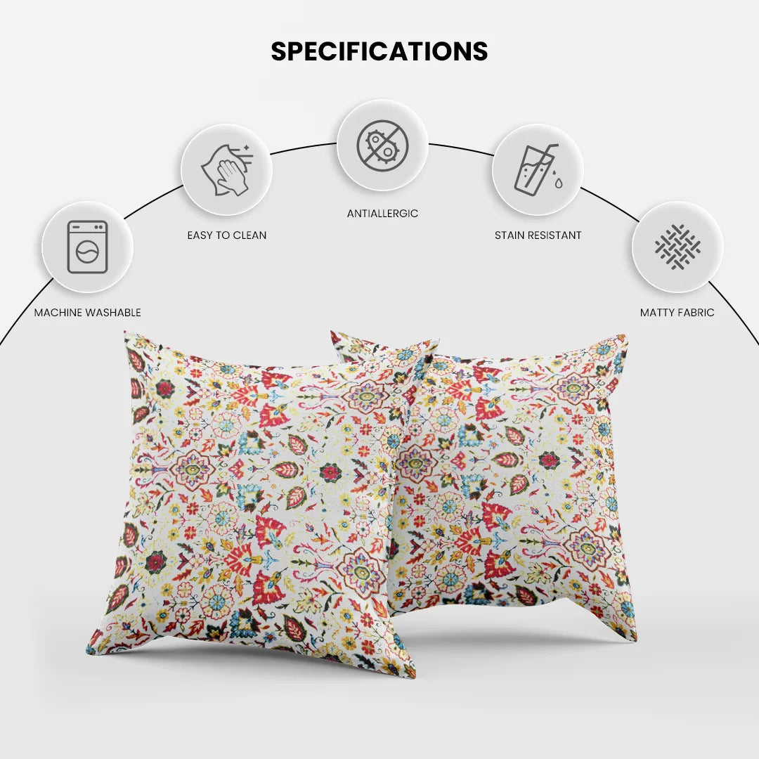 Symmetrical Floral and Ornate Design Cushion Covers