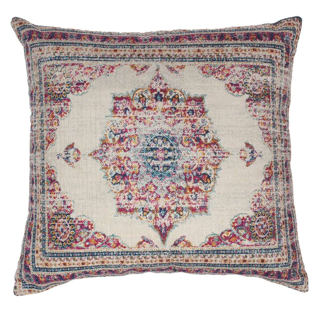 Elegant Floral-Geometric Pattern Cushion Cover