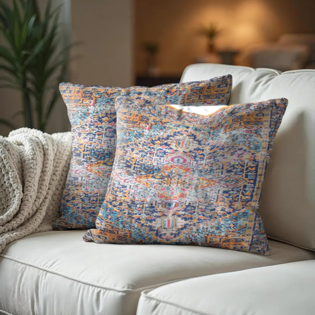 Vintage Persian Rug-Style Cushion Cover