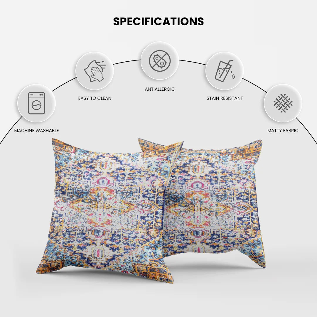 Vintage Persian Rug-Style Cushion Cover