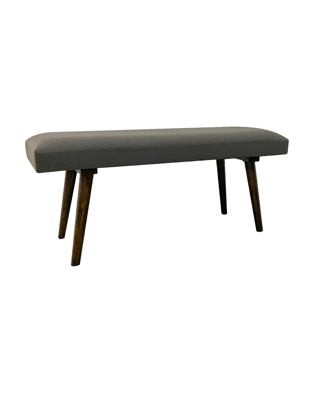 Wooden Sitting Bench with Walnut Finish and Polyester Fabric