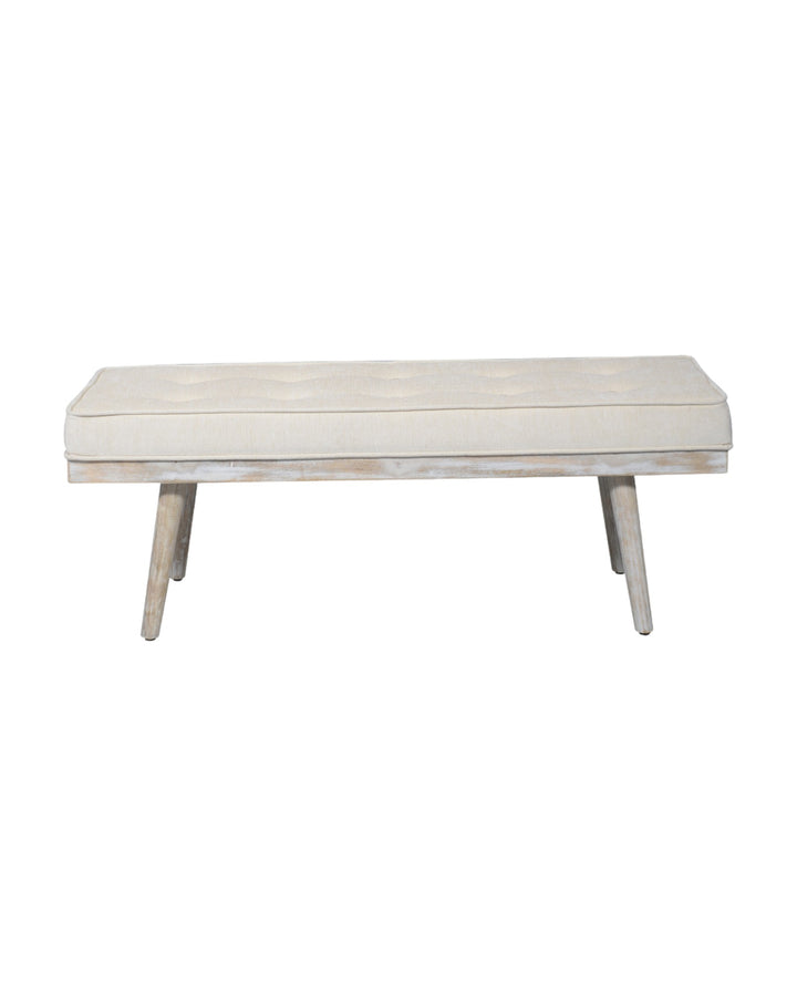 The Capella Mango Wood Bench with Whitewashed Finish