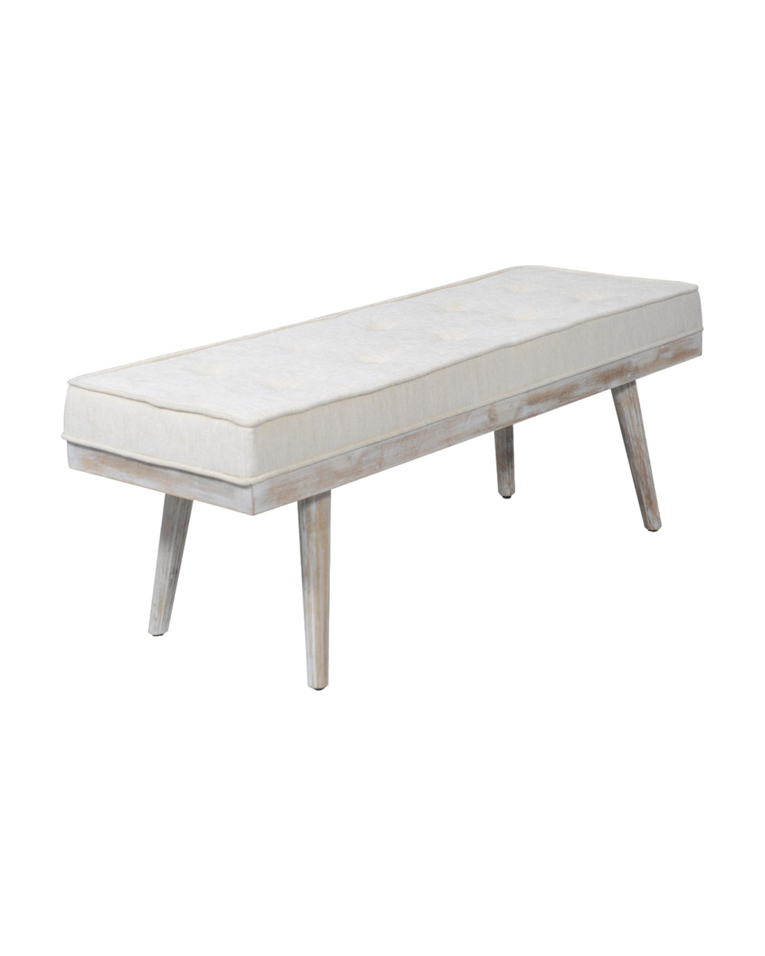 The Capella Mango Wood Bench with Whitewashed Finish