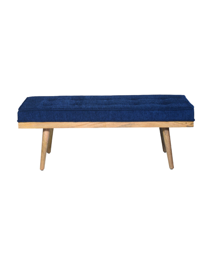 The Capella Blue Mango Wood Bench with Natural Finish