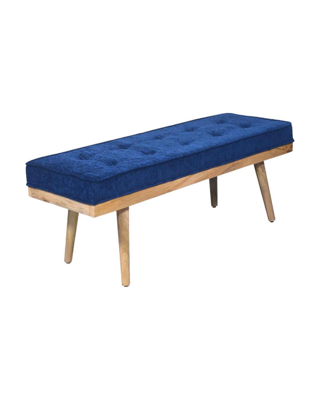 The Capella Blue Mango Wood Bench with Natural Finish