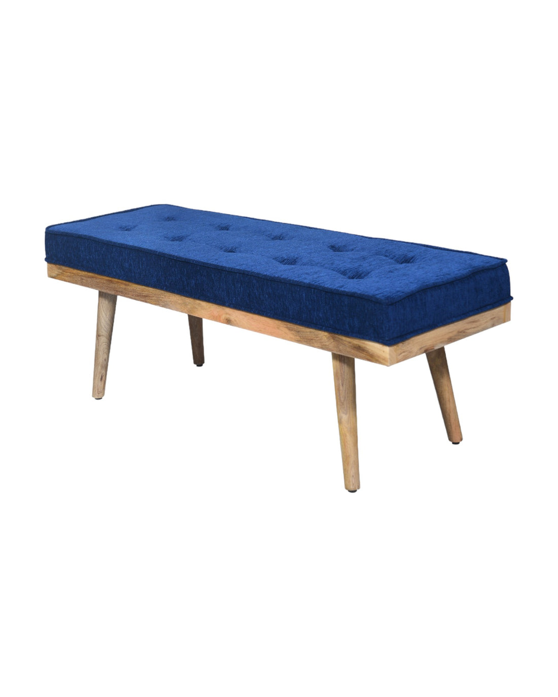 The Capella Blue Mango Wood Bench with Natural Finish