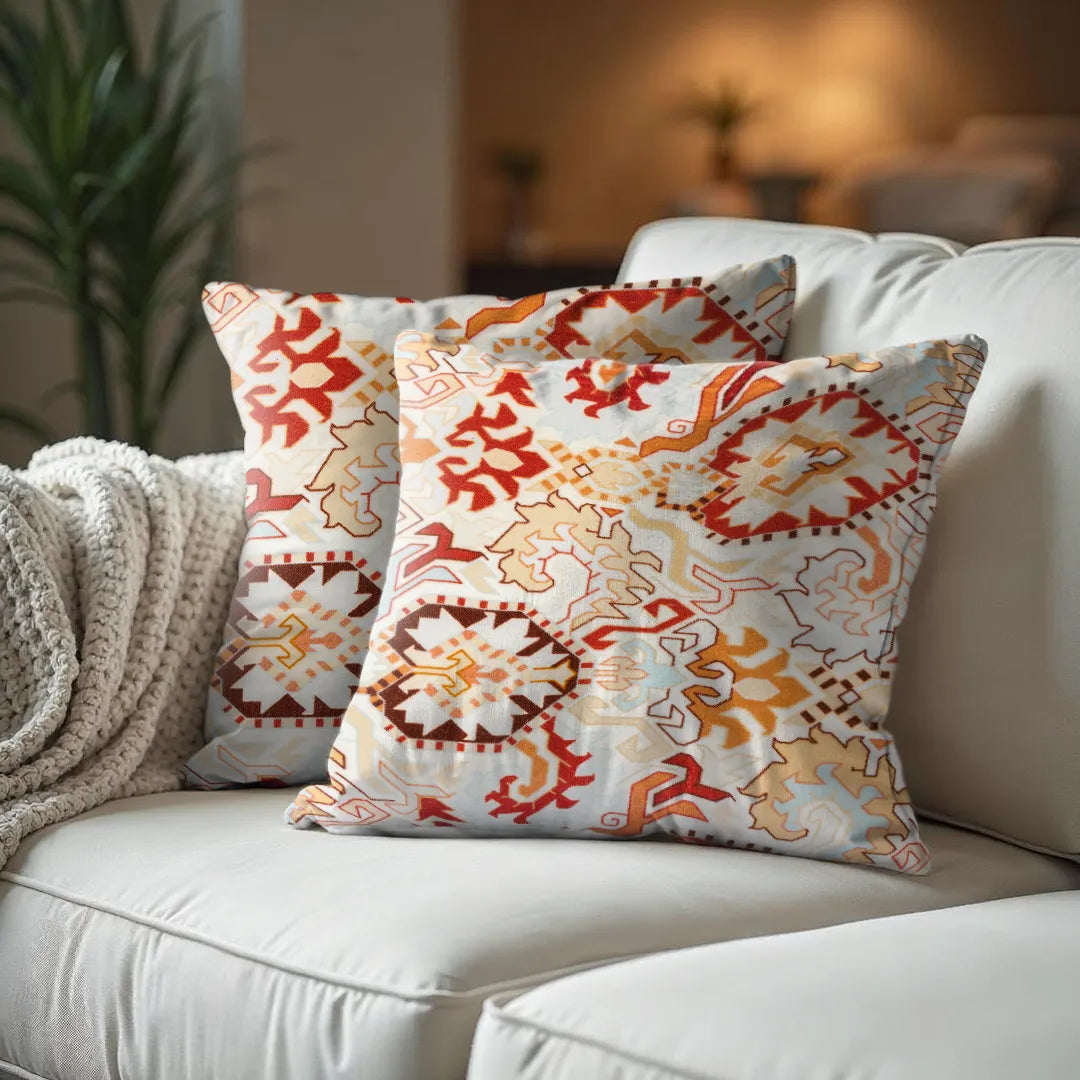 Ornamental Geometric Pattern Cushion Cover