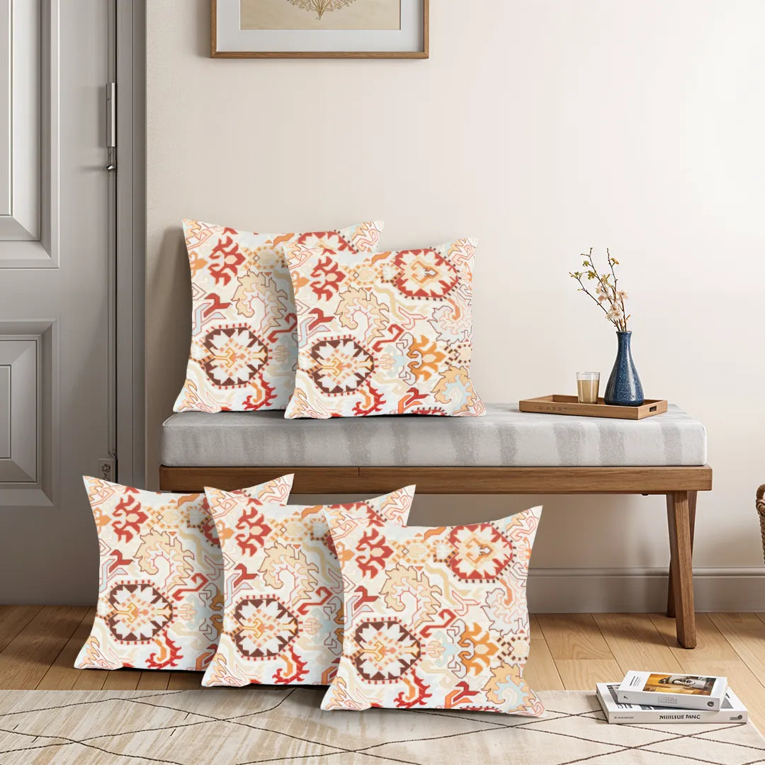 Ornamental Geometric Pattern Cushion Cover