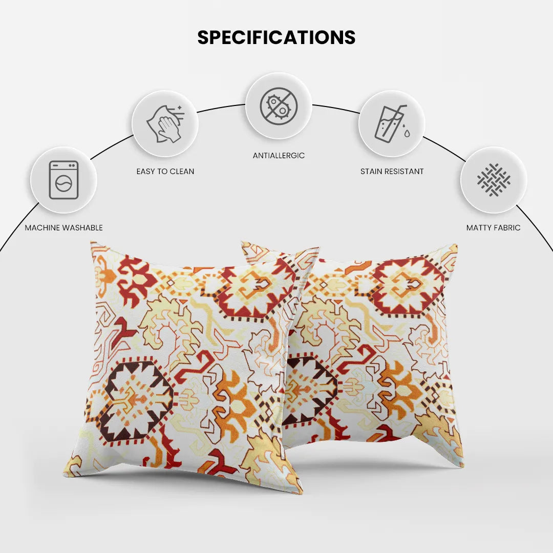 Ornamental Geometric Pattern Cushion Cover