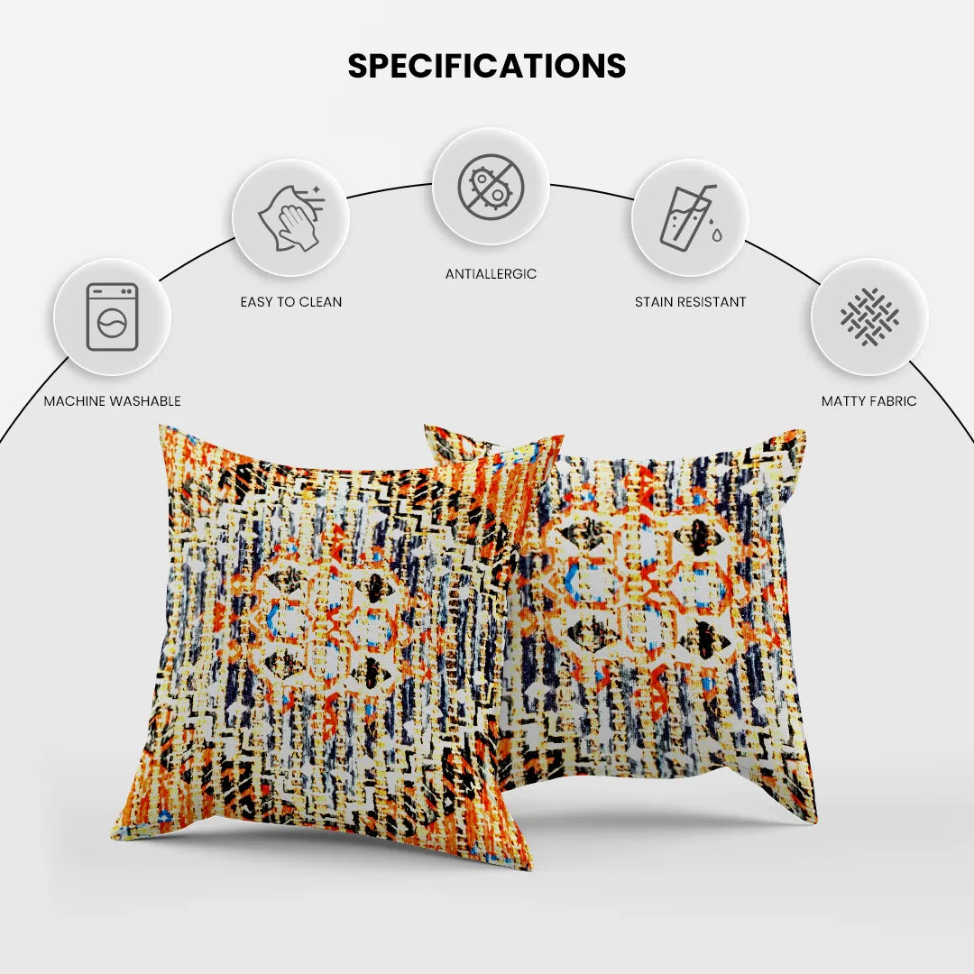 Amber and Azure Mystic Mosaic Cushion Cover