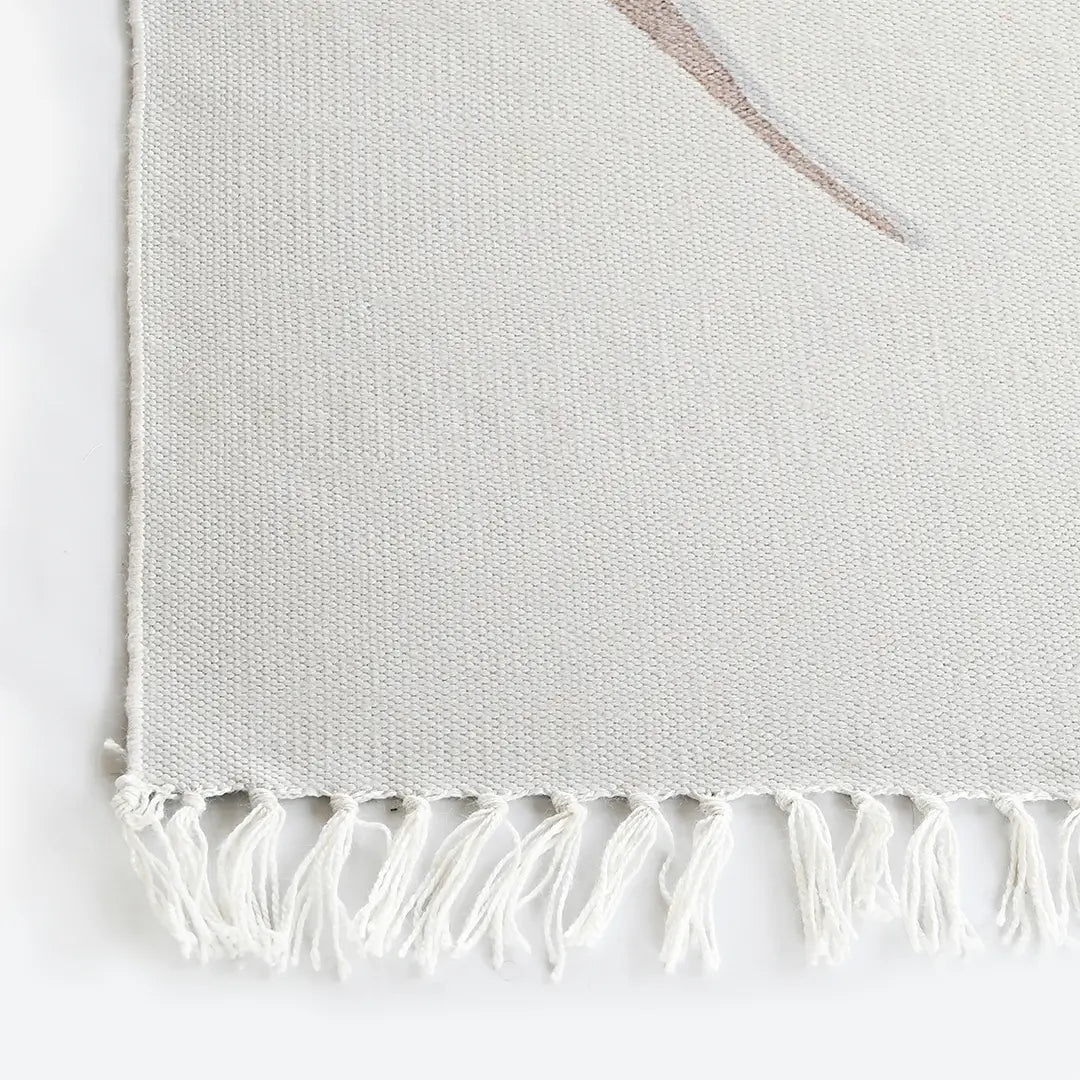 Modern Abstract Rug with Fluid Shapes and Muted Tones