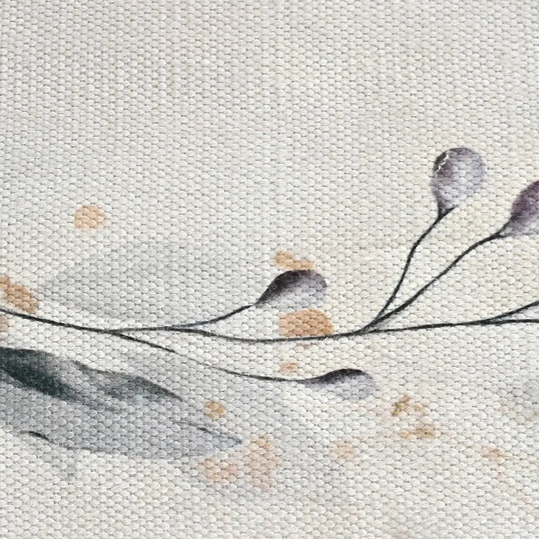 Botanical-Themed Digital Print Rug with Tropical and Floral Motifs