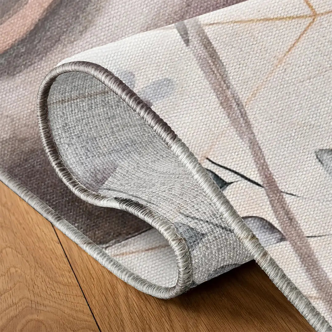 Botanical-Themed Digital Print Rug with Tropical and Floral Motifs