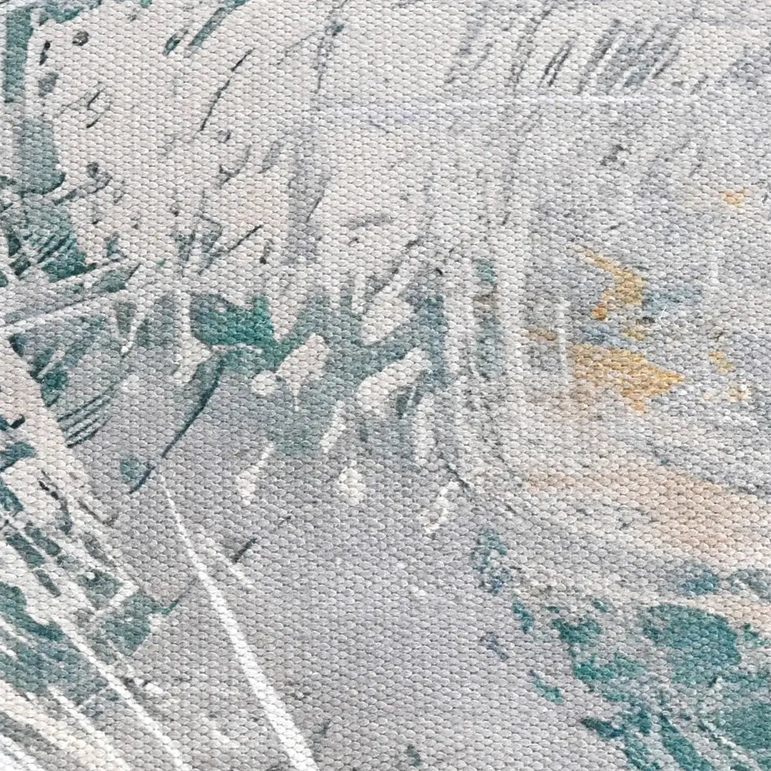 Digital Printed Abstract Rug with Flowing Water-Inspired Patterns